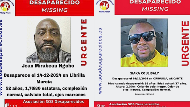 Jean Mirabeau Ngoho y Siaka Coulibaly desaparecidos en diciembre de 2024