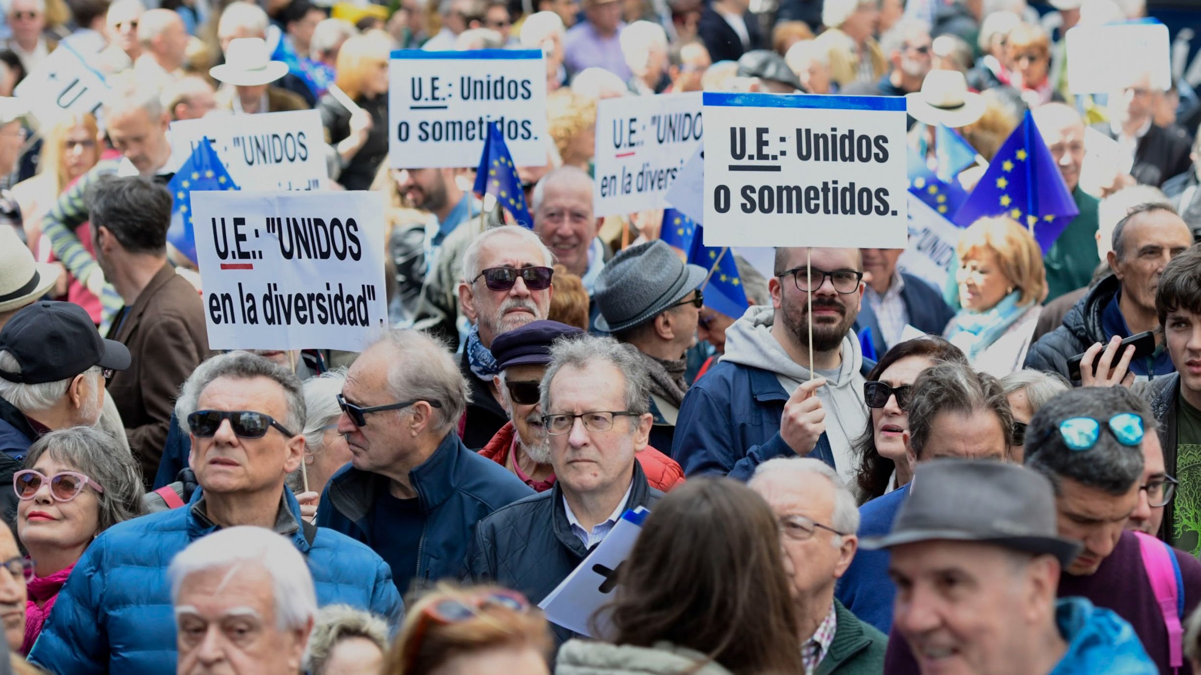 Manifestación en Madrid para reivindicar los valores europeos: la sociedad civil se echa a la calle