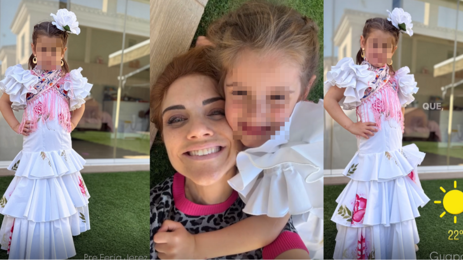 Beatriz Trapote presume de su hija BRenda vestida de flamenca