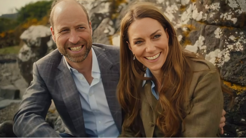El príncipe Guillermo y Kate Middleton en el vídeo.