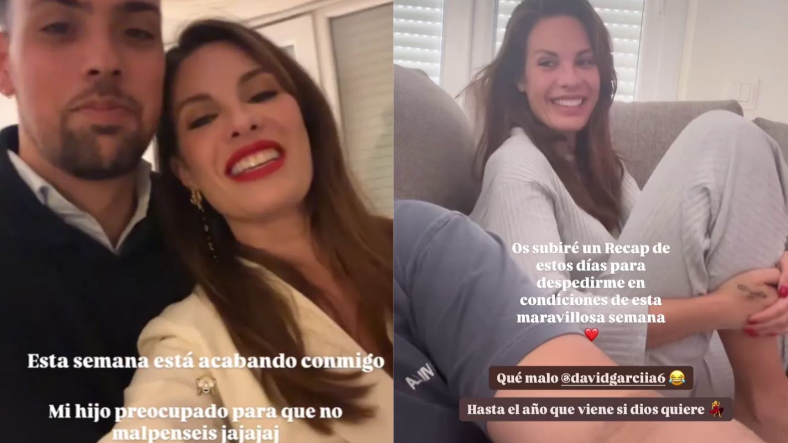 Jessica Bueno, en su casa con David, tras un día de Feria