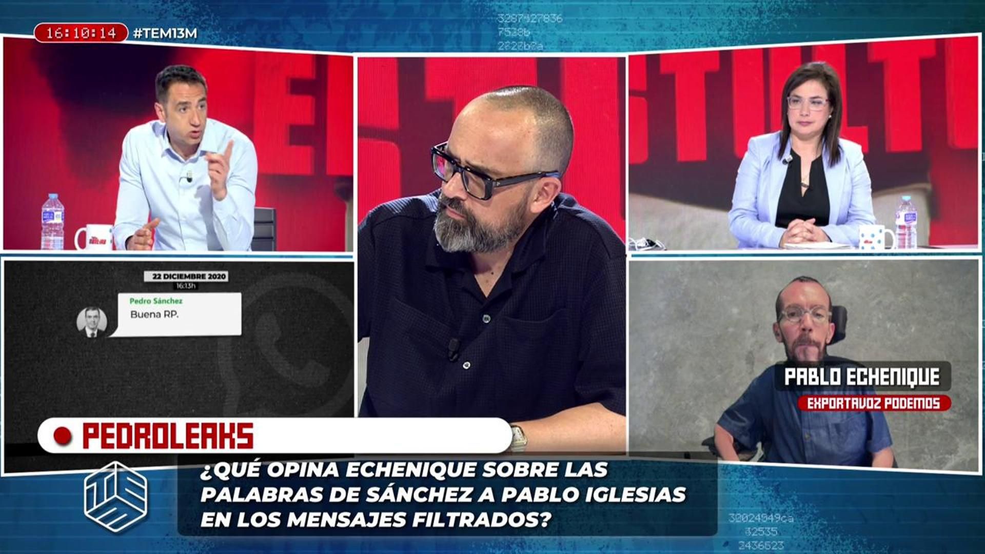 La respuesta de Ana Vázquez a la advertencia de Echenique hace estallar a Emilio Delgado: "Tú sabrás por qué insinúas eso"