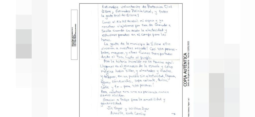 Carta enviada por un matrimonio estadounidense
