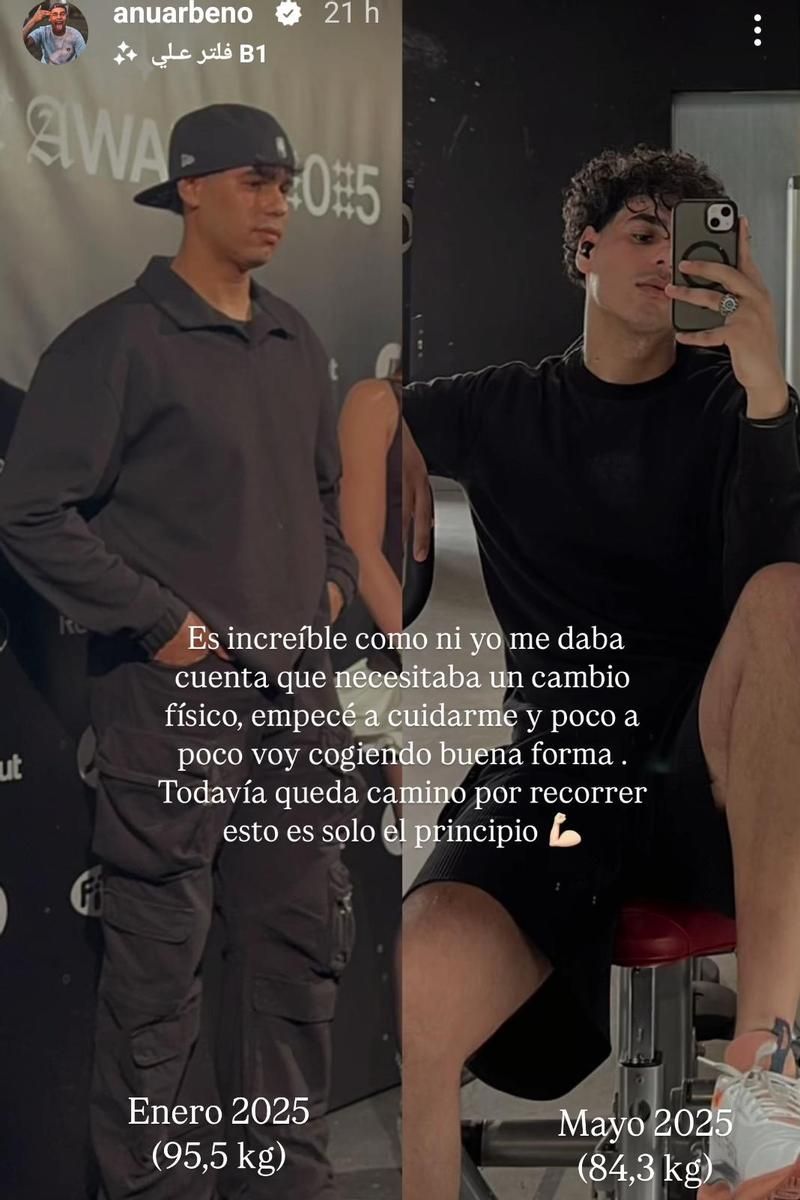 El impresionante cambio físico de Anuar Beno en solo cuatro meses