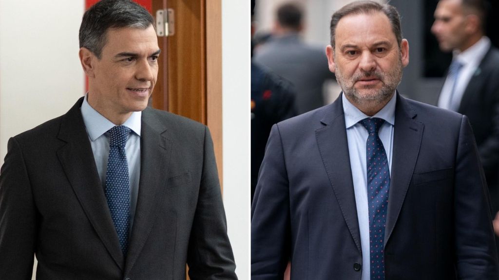 El presidente del Gobierno, Pedro Sánchez, y el exministro de Transportes, José Luis Ábalos
