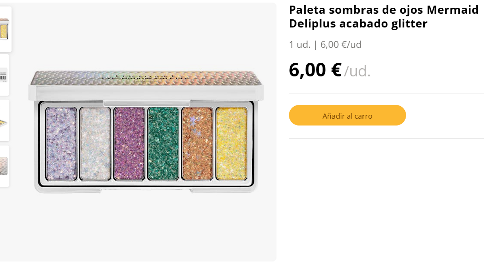 Paleta de sombras de purpurina de Mercadona
