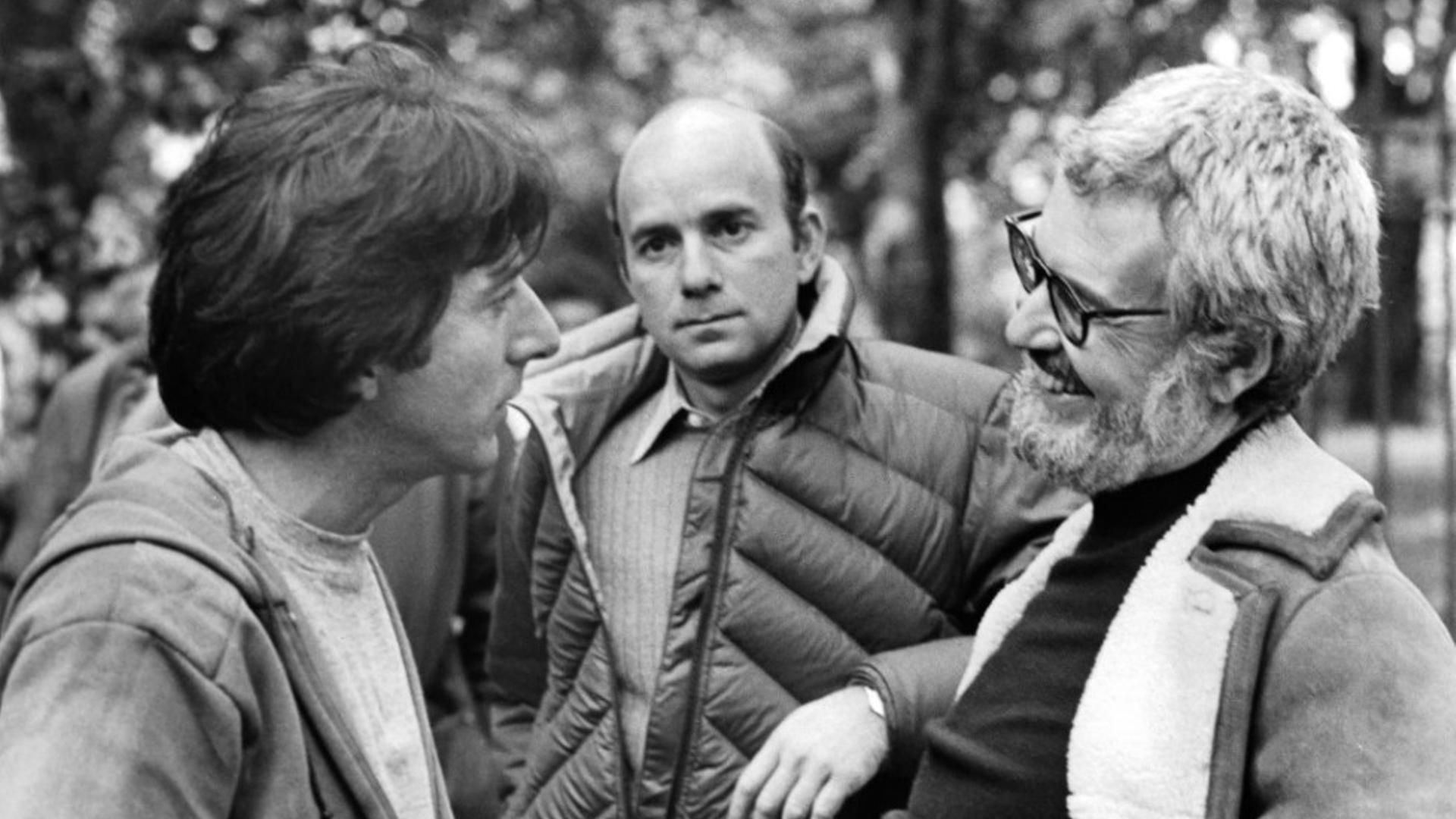 Robert Benton, durante el rodaje de Kramer contra Kramer, junto al actor Dustin Hoffman