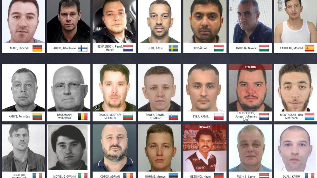 Delincuentes más buscados de Europa