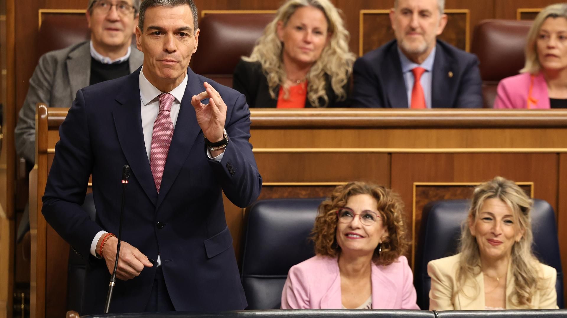 El presidente del Gobierno, Pedro Sánchez, interviene durante una sesión de control al Gobierno en el Congreso de los Diputados El presidente del Gobierno, Pedro Sánchez, interviene durante una sesión de control al Gobierno en el Congreso de los Diputados