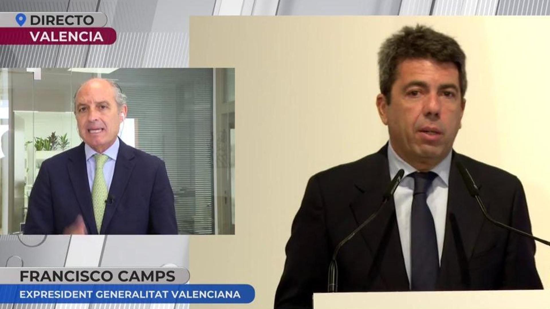 Francisco Camps evita hablar sobre Mazón y arremete contra el Gobierno por la gestión de la DANA: "Actuaron muy mal" Francisco Camps evita hablar sobre Mazón y arremete contra el Gobierno por la gestión de la DANA: "Actuaron muy mal"
