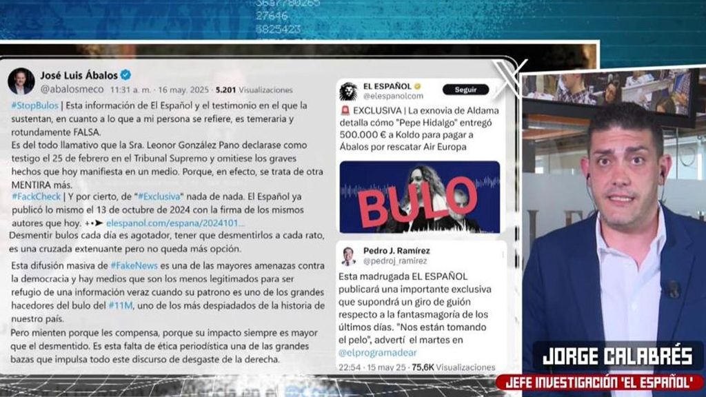 Jorge Calabrés reacciona al comunicado de Ábalos negando haber recibido dinero por el rescate de Air Europa: "Los bulos son sus tweets"