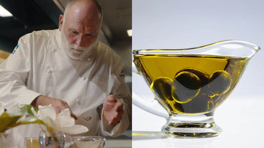 José Andres y aceitunas, en un montaje de fotos