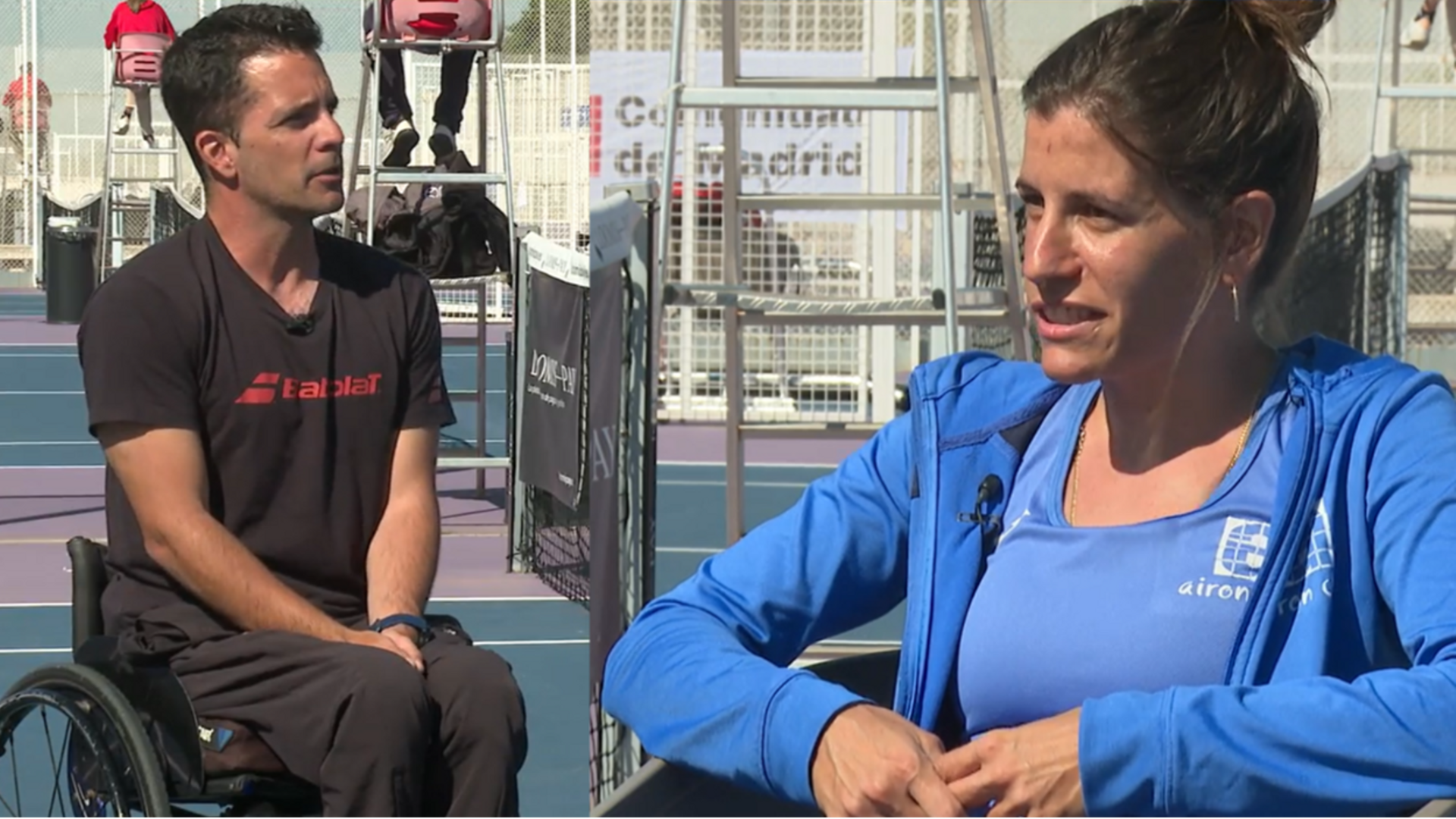 Quique y María, tenistas en silla de ruedas