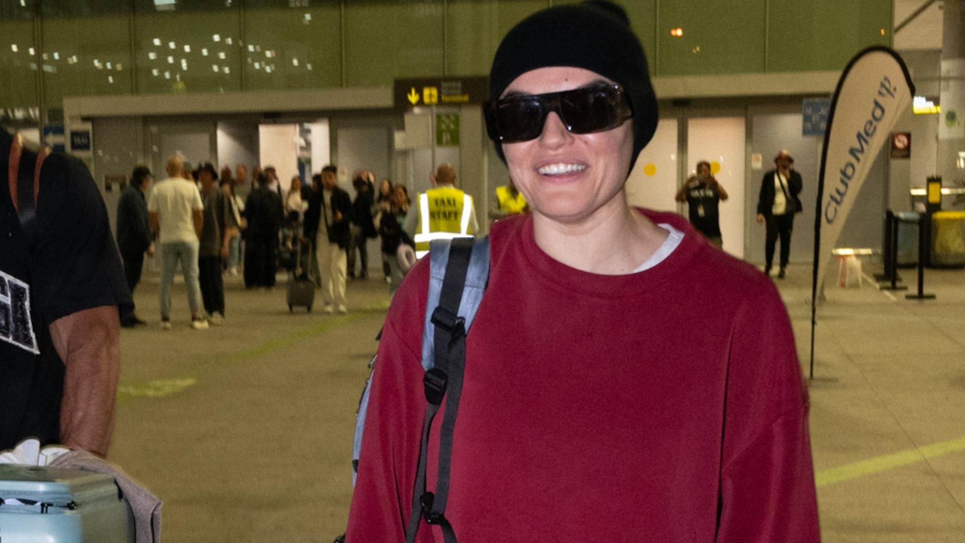 La cantante Melody, en el aeropuerto de Málaga
