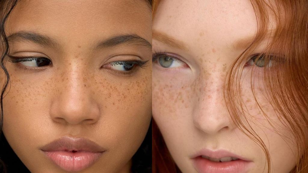 Chicas usando el lápiz con pecas