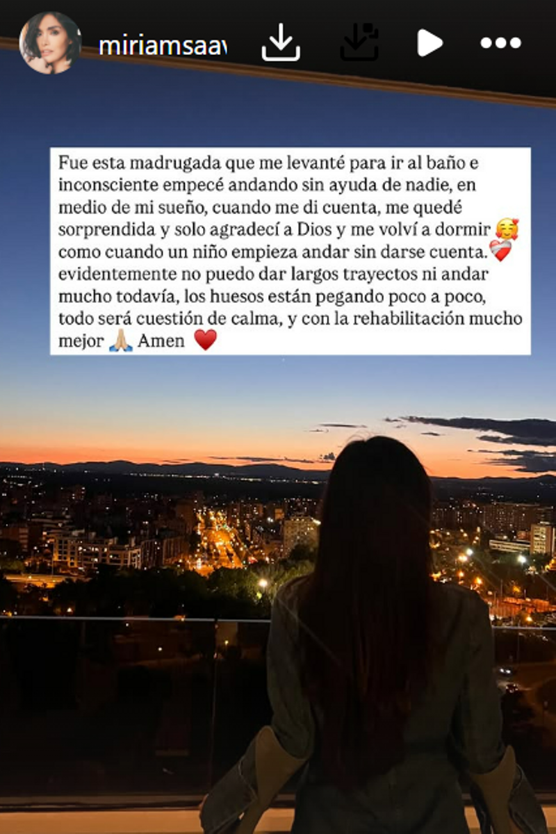 Miriam Saavedra habla del milagro por el que ha empezado a andar