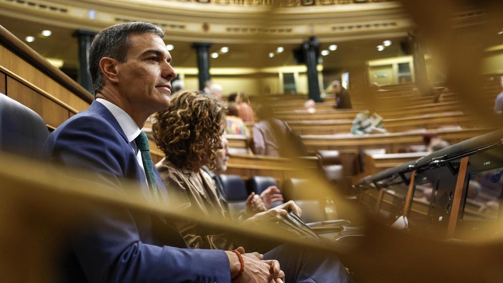 El presidente del Gobierno, Pedro Sánchez, durante la sesión de control al Ejecutivo que este miércoles celebra el Congreso.