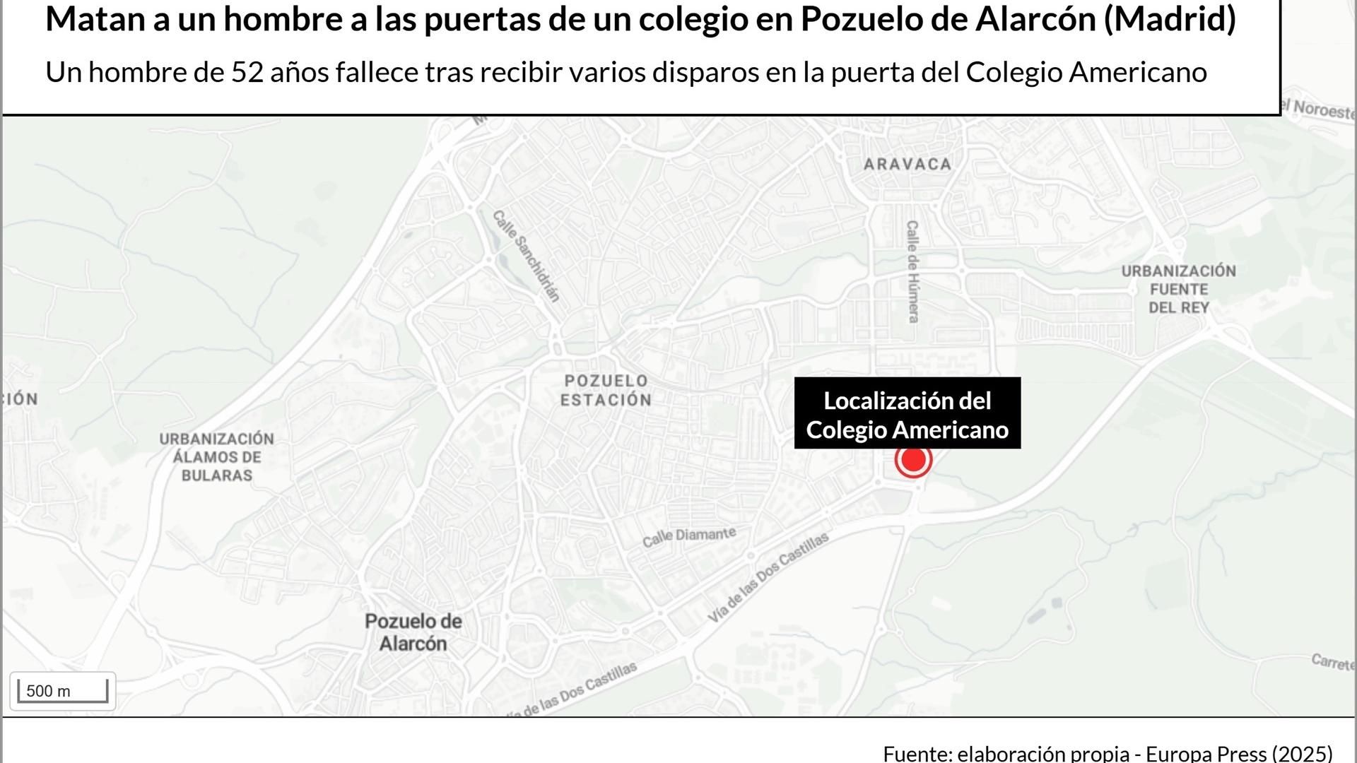 Mapa localización colegio Americano Pozuelo de Alcorcon