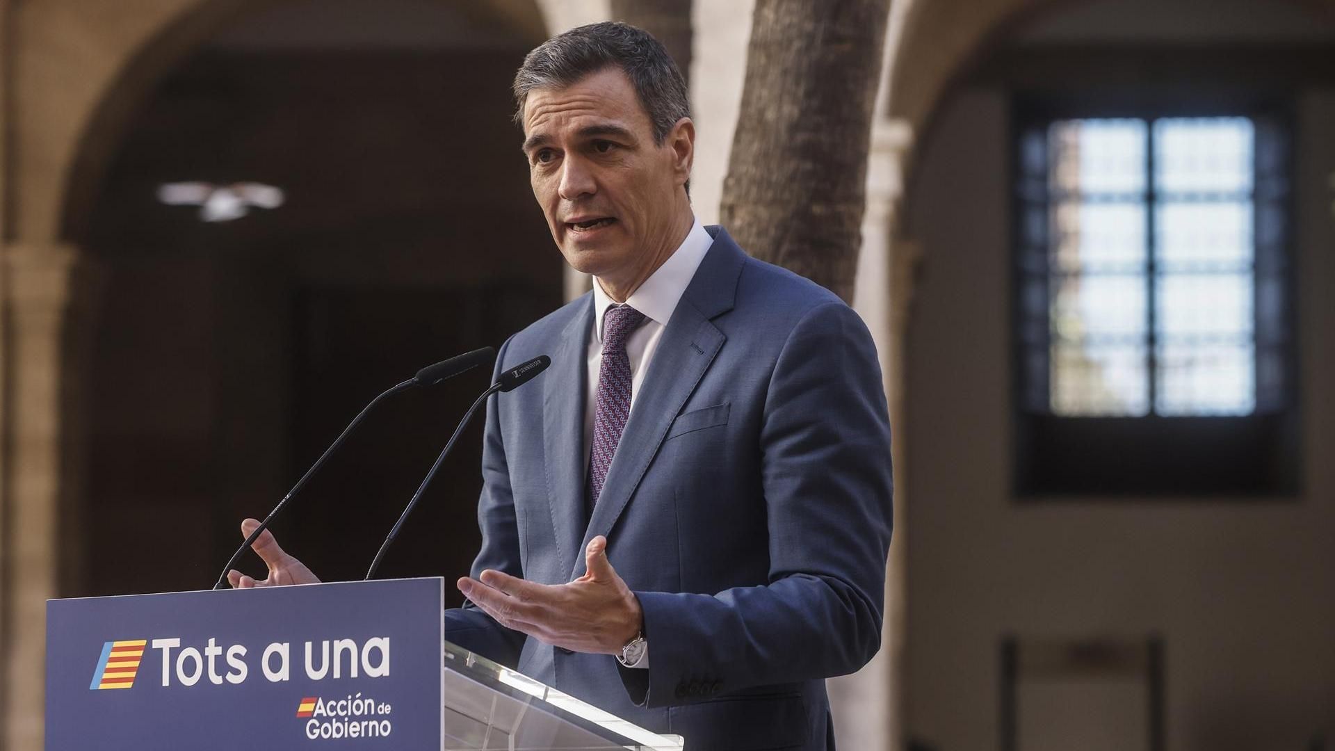Pedro Sánchez en su última visita a Valencia
