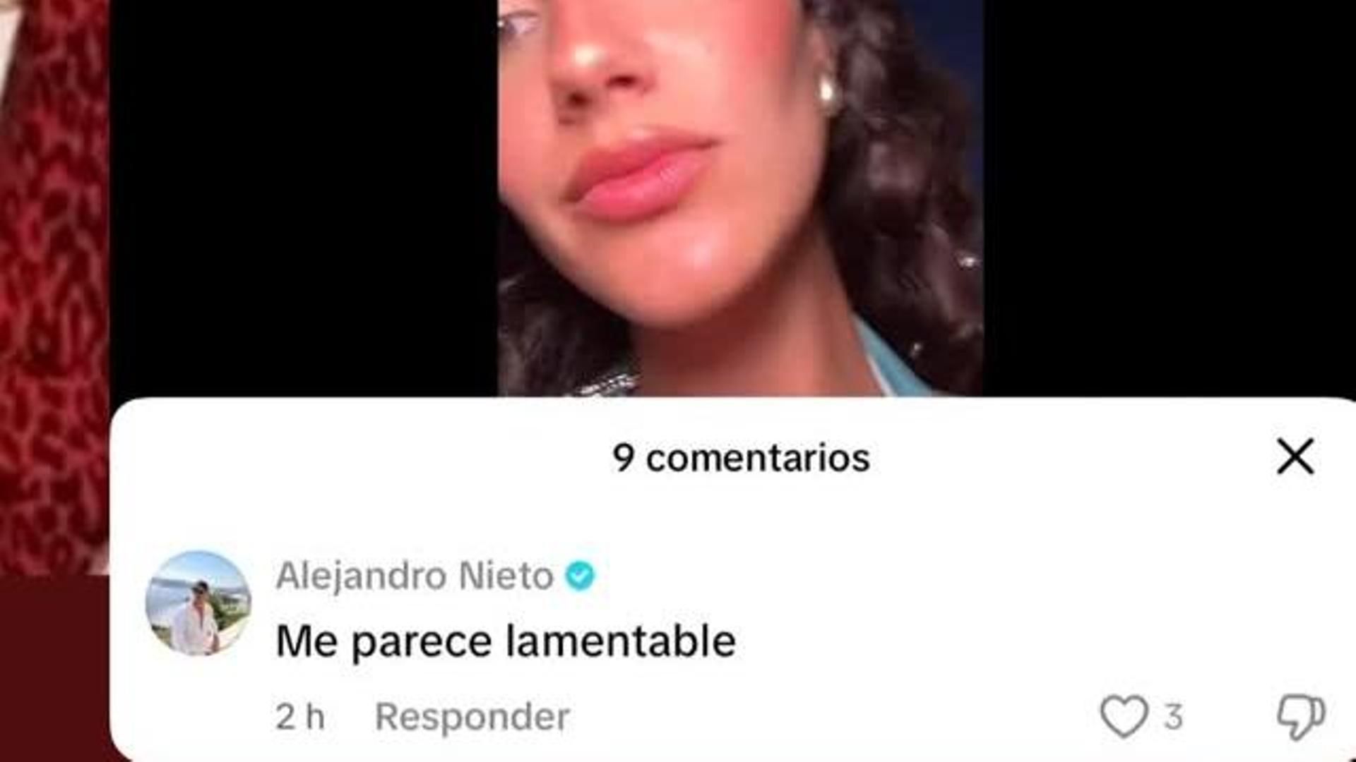 Alejandro Nieto comenta el último post de Tania Medina: "Me parece lamentable"