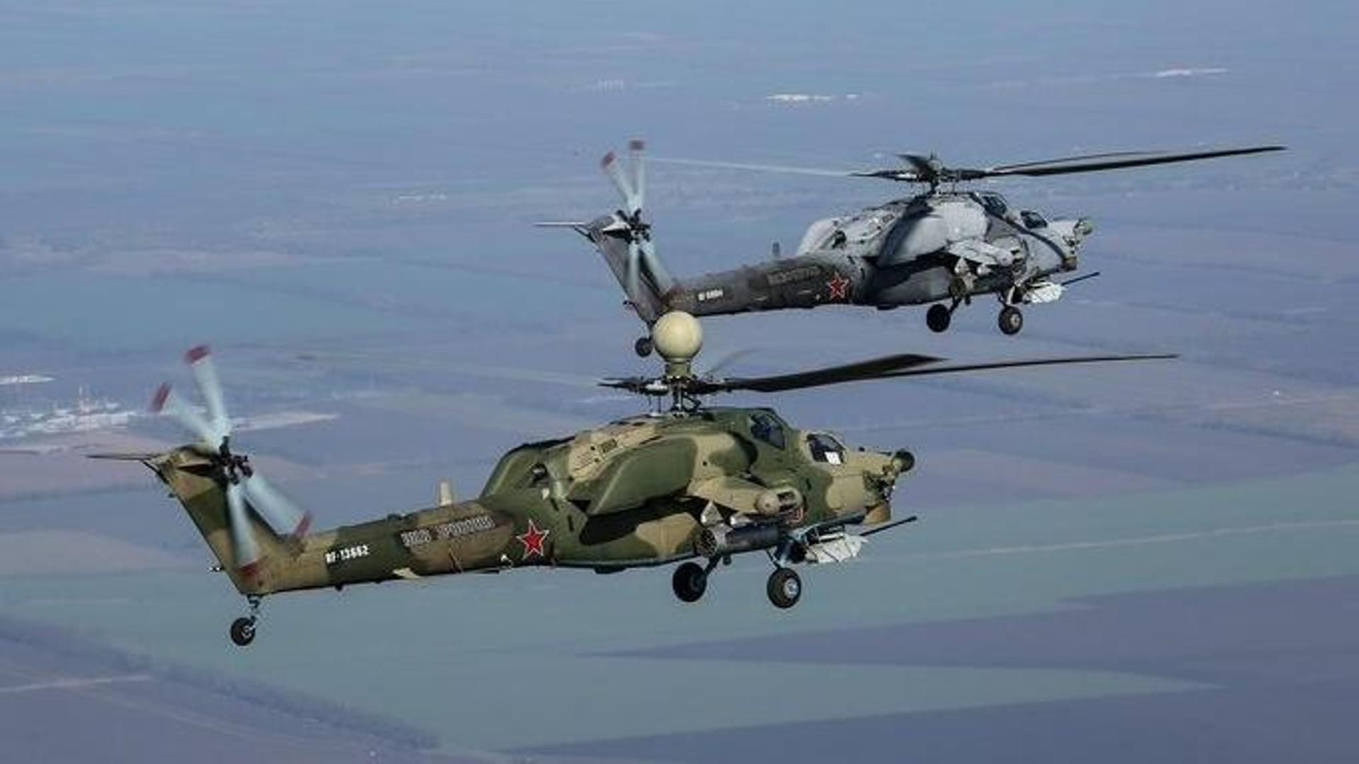 Dos helicópteros rusos en una imagen de archivo
