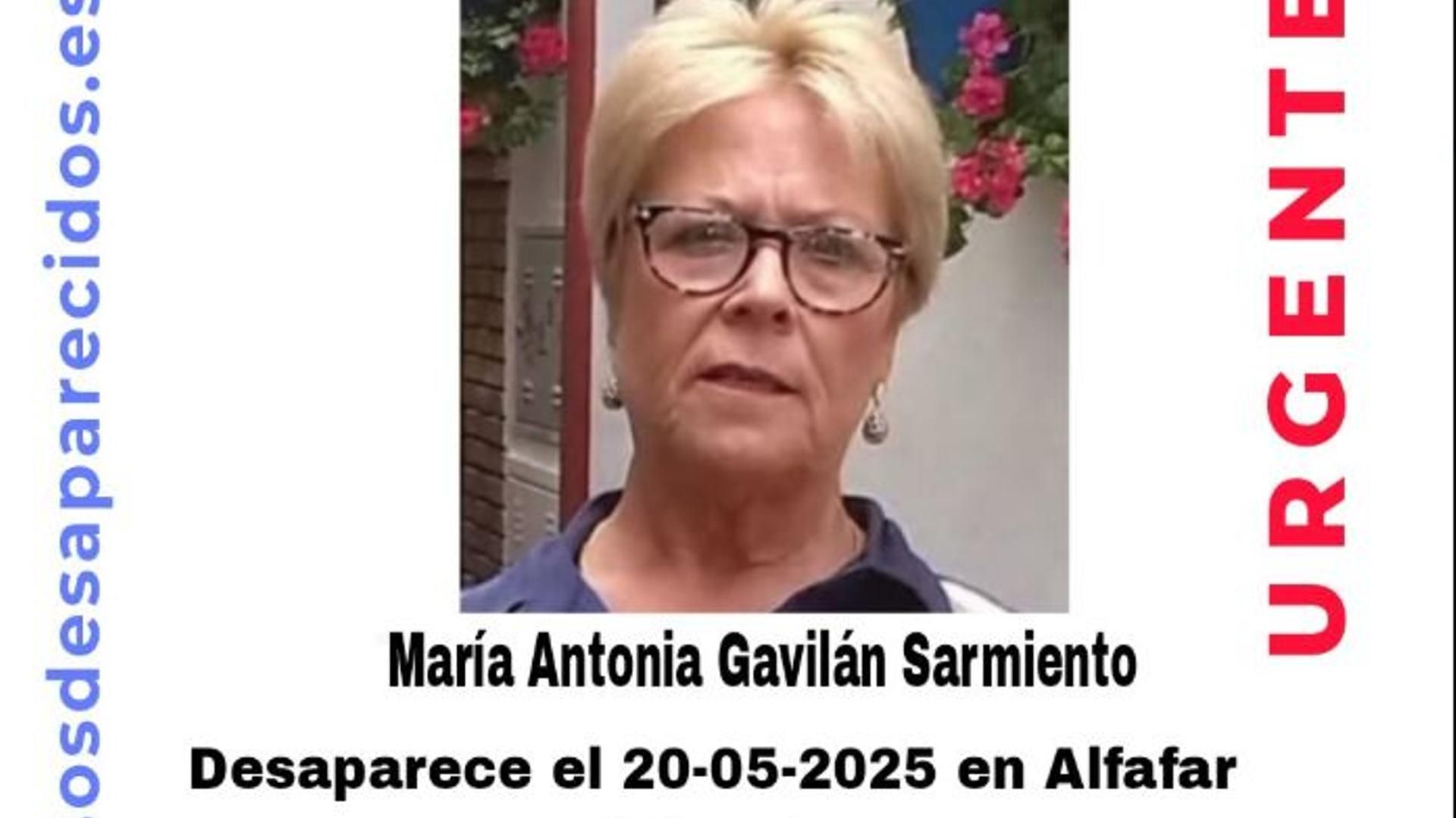 Maria Antonia Gavilán desapareció el 20 de mayo en Alfafar
