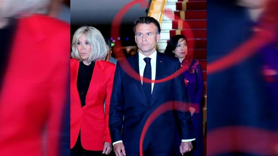 La mujer de Macron le pega un 'cariñoso' bofetón