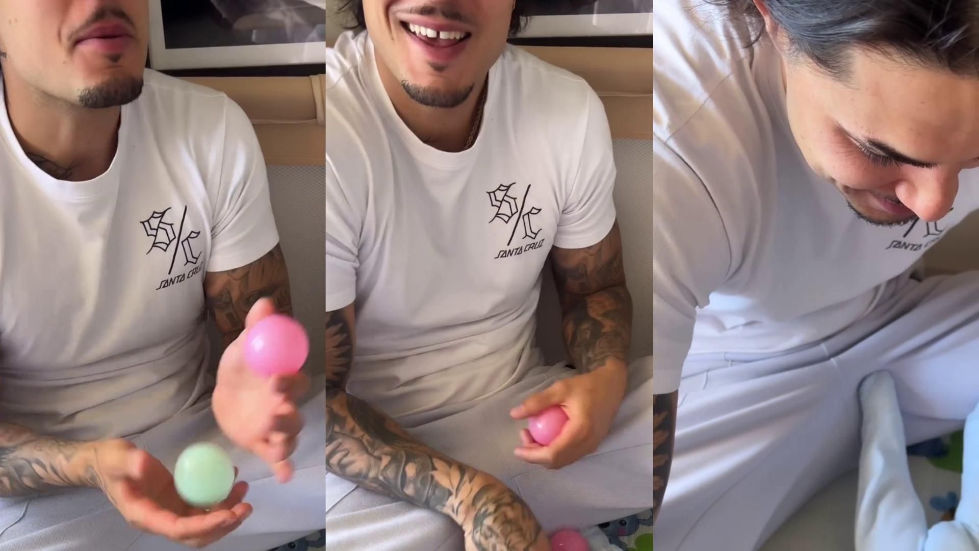 Carlo Costanzia jugando con su hijo bajo la atenta mirada de Alejandra Rubio