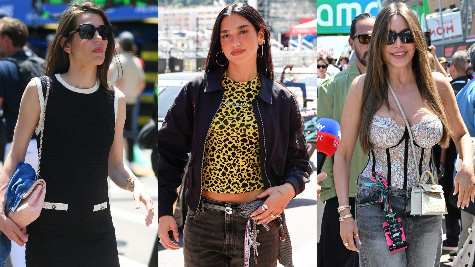 Carlota Casiraghi, Dua Lipa y Sofía Vergara, en un montaje de fotos