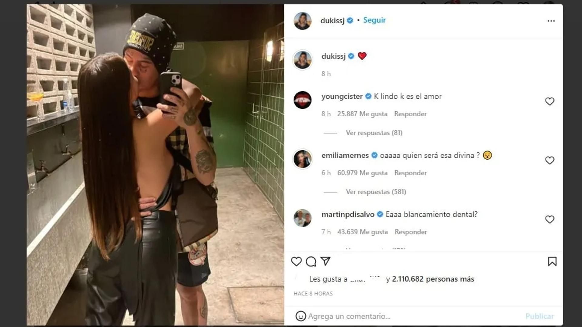 La foto que confirmó la relación entre Duki y Emilia