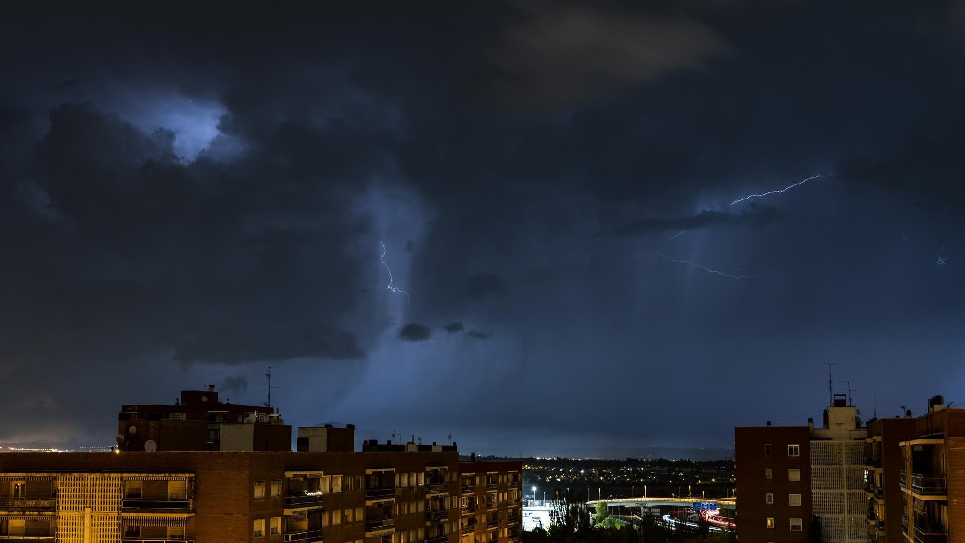 Tormenta eléctrica en Madrid en una imagen de archivo