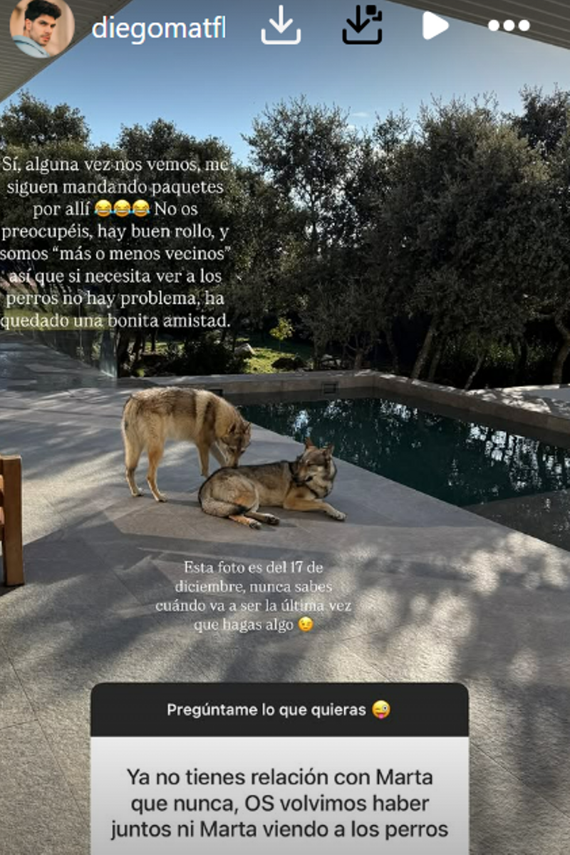 Diego Matamoros cuenta si tiene contacto en la actualidad con Marta Riumbau
