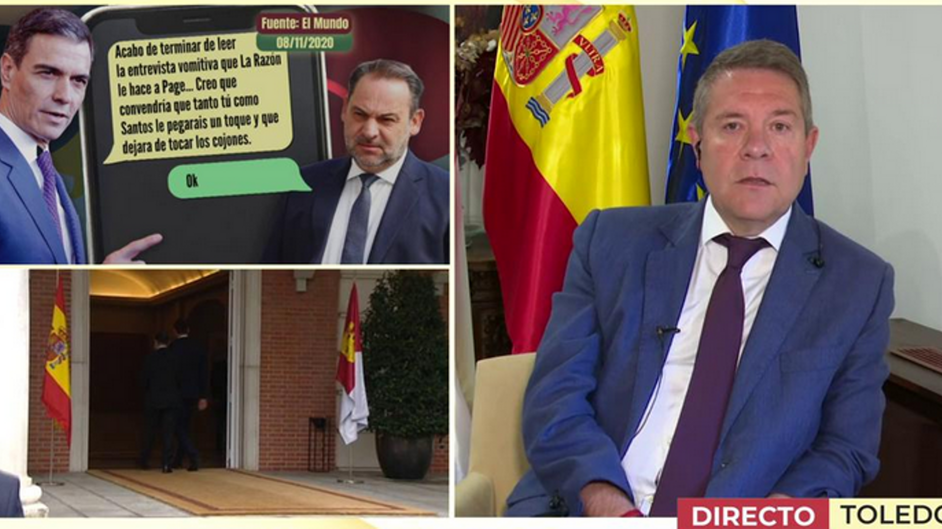 Emiliano García-Page reacciona a los WhatsApp entre Ábalos y el presidente del gobierno