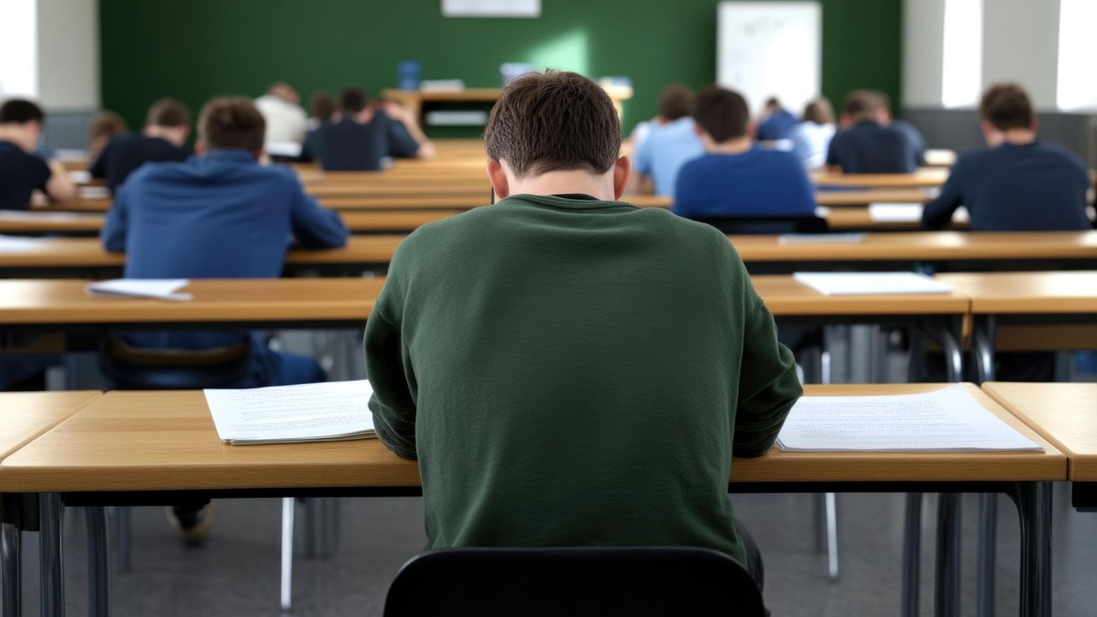 Estudiantes sometiéndose a un examen