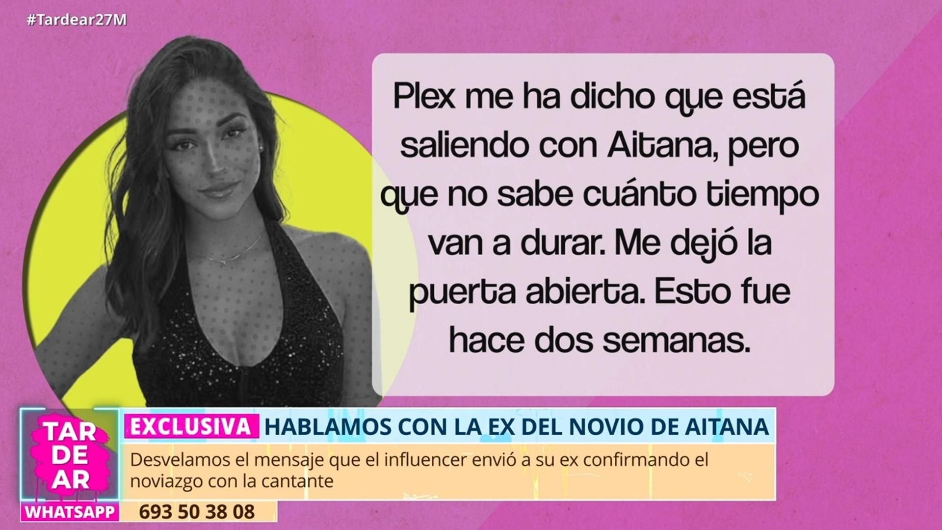 Exclusiva | Uxue López, exnovia de Plex, rompe su silencio: "Me dejó de un día para otro por Aitana... me parece muy triste"