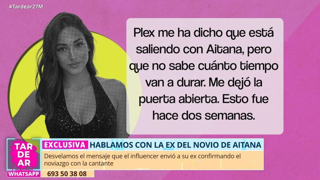 Exclusiva | Uxue López, exnovia de Plex, rompe su silencio: "Me dejó de un día para otro por Aitana... me parece muy triste"