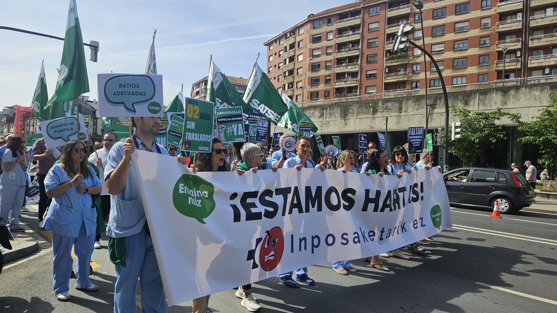 Manifestación esta mañana en Bilbao