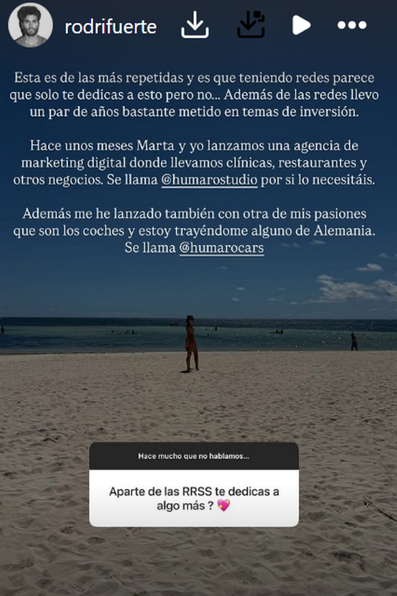 Rodri Fuertes explica a qué se dedica más allá de las redes sociales