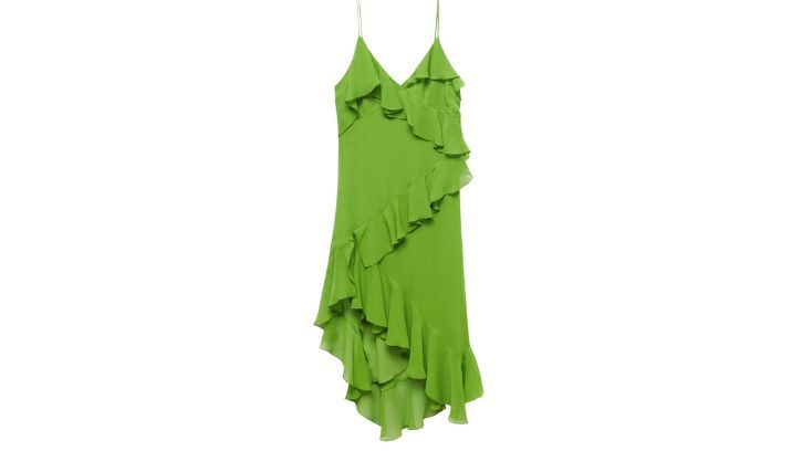 Vestido asimétrico con volantes