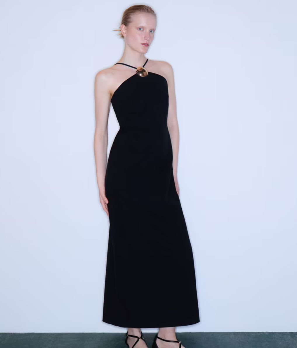 Vestido de lino negro de Woman El Corte Inglés