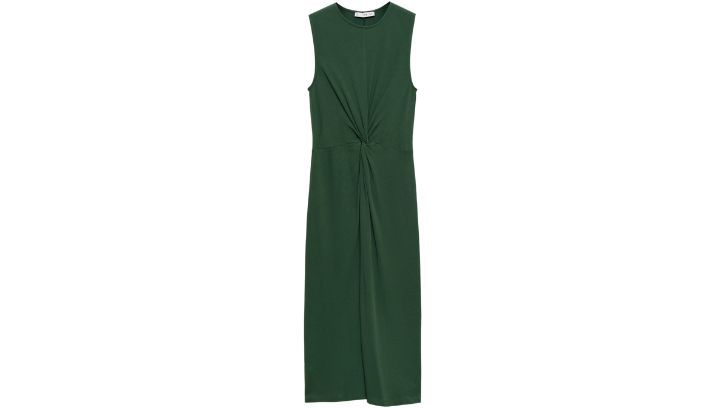 Vestido midi con detalle drapeado