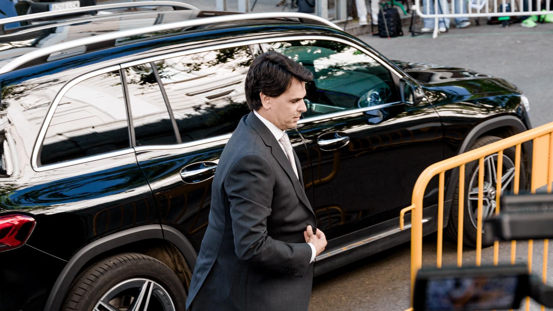 El novio de la presidenta de la Comunidad de Madrid, Alberto González Amador, a su llegada al Tribunal Supremo
