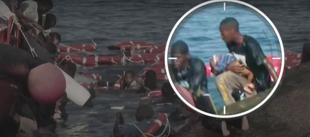 La angustiosa imagen del rescate de un bebé en el cayuco hundido en El Hierro: su padre comenzó trató de salvarla