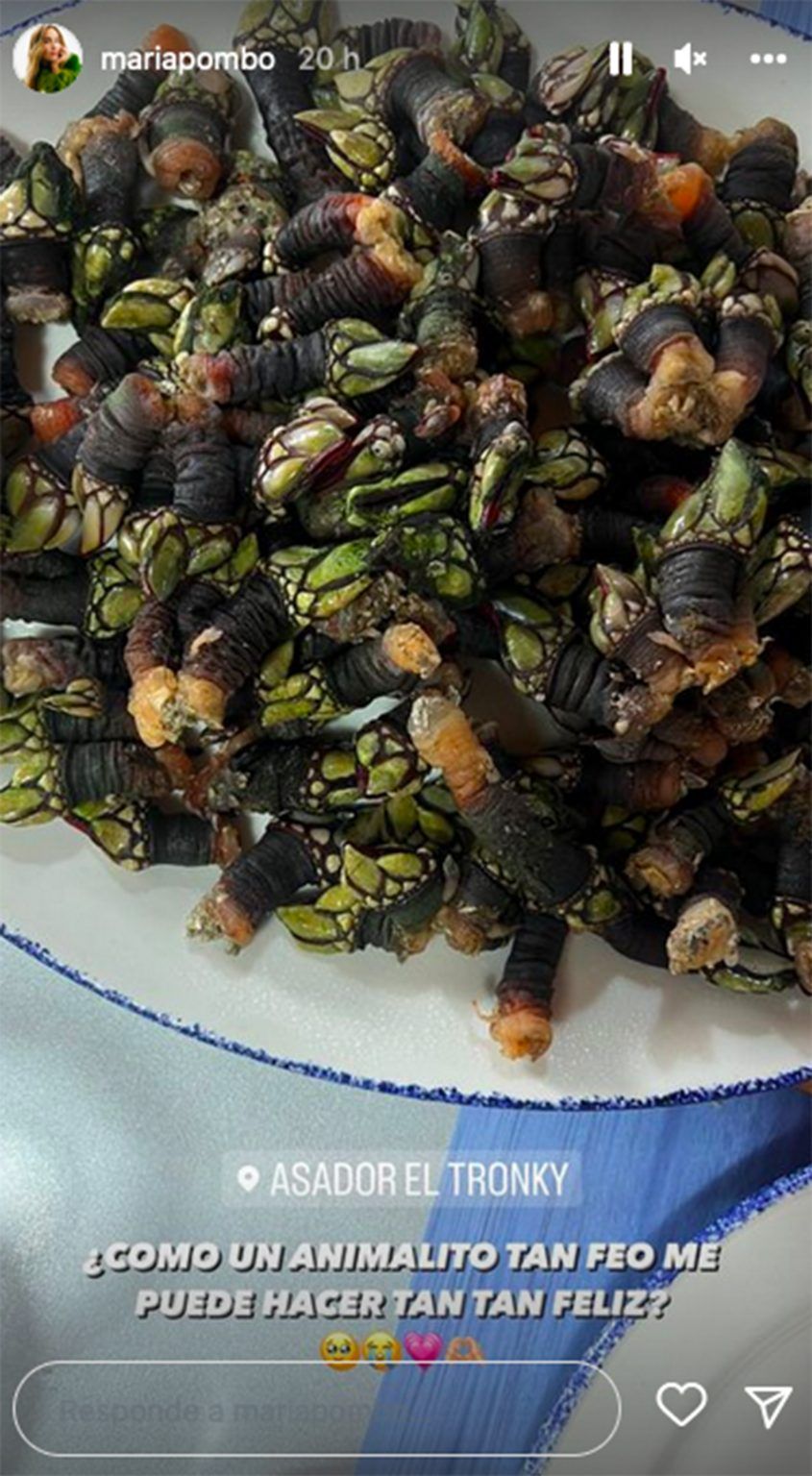 Los percebes de El Tronky que come María Pombo