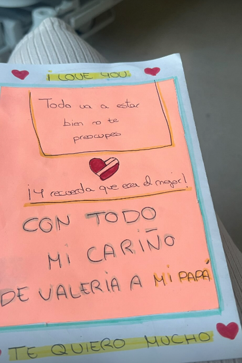 Olvido Hormigos, emocionada con el detalle de su hija Valeria con su padre ingresado en el hospital