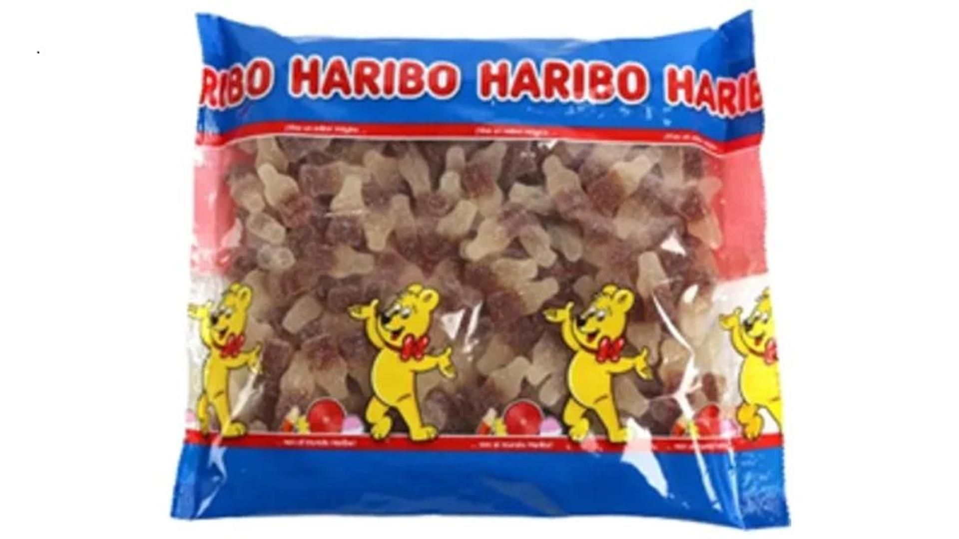 Bolsa de "Happy Cola F!ZZ" de 1000 gramos de Haribo como las retiradas del mercado en Países Bajos