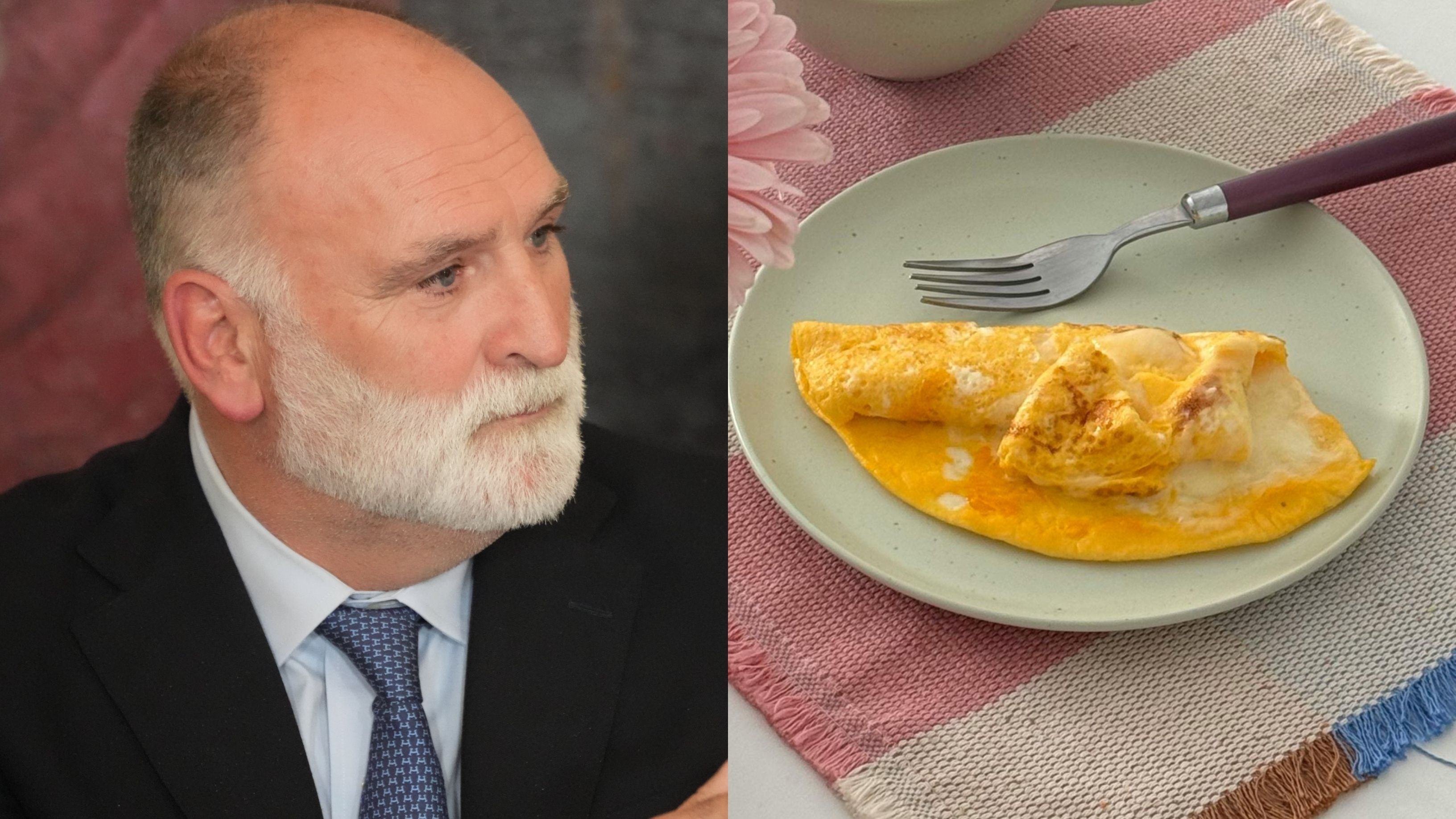 El chef José Andrés y una tortilla, en un montaje de fotos