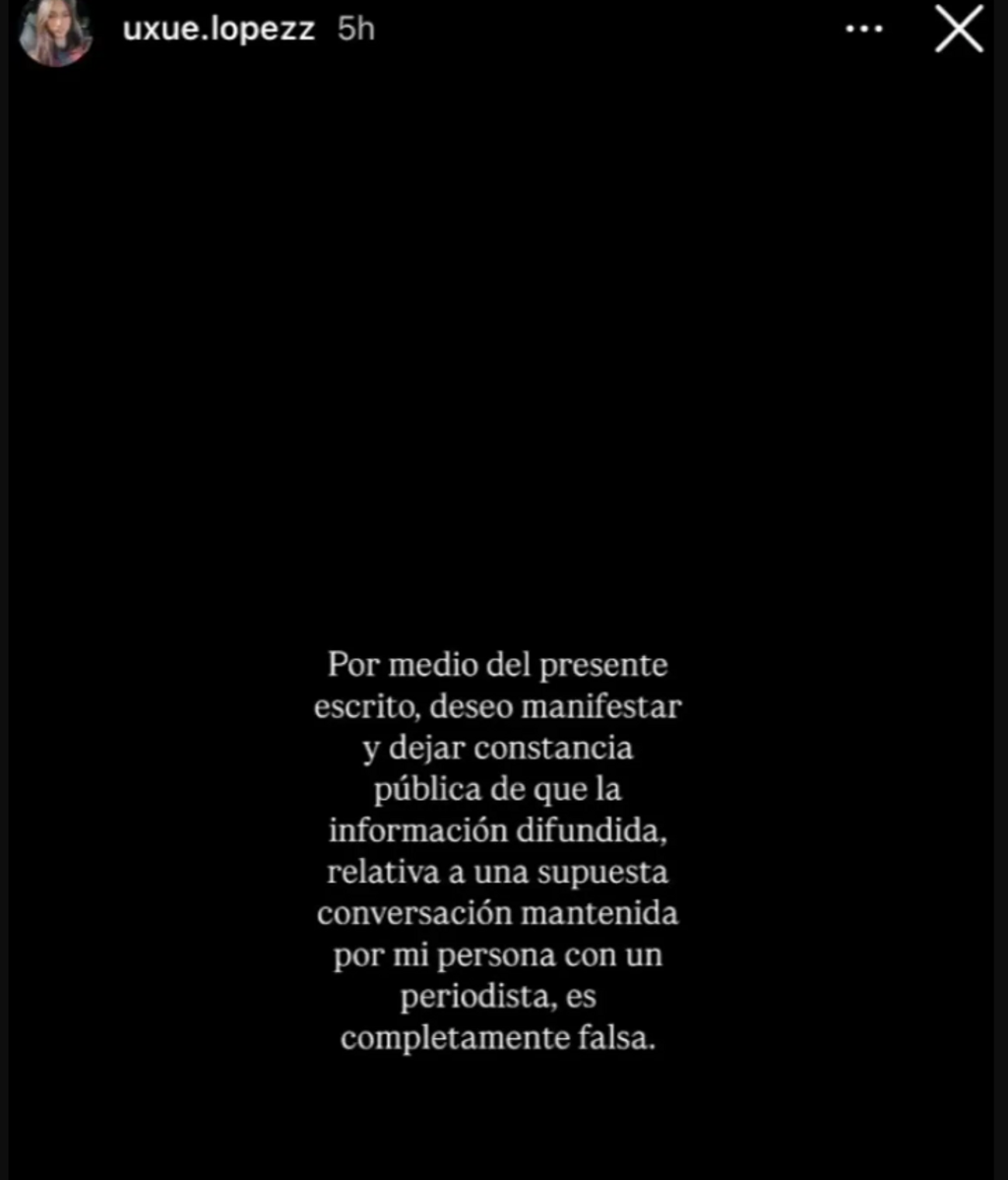 El comunicado de Uxue