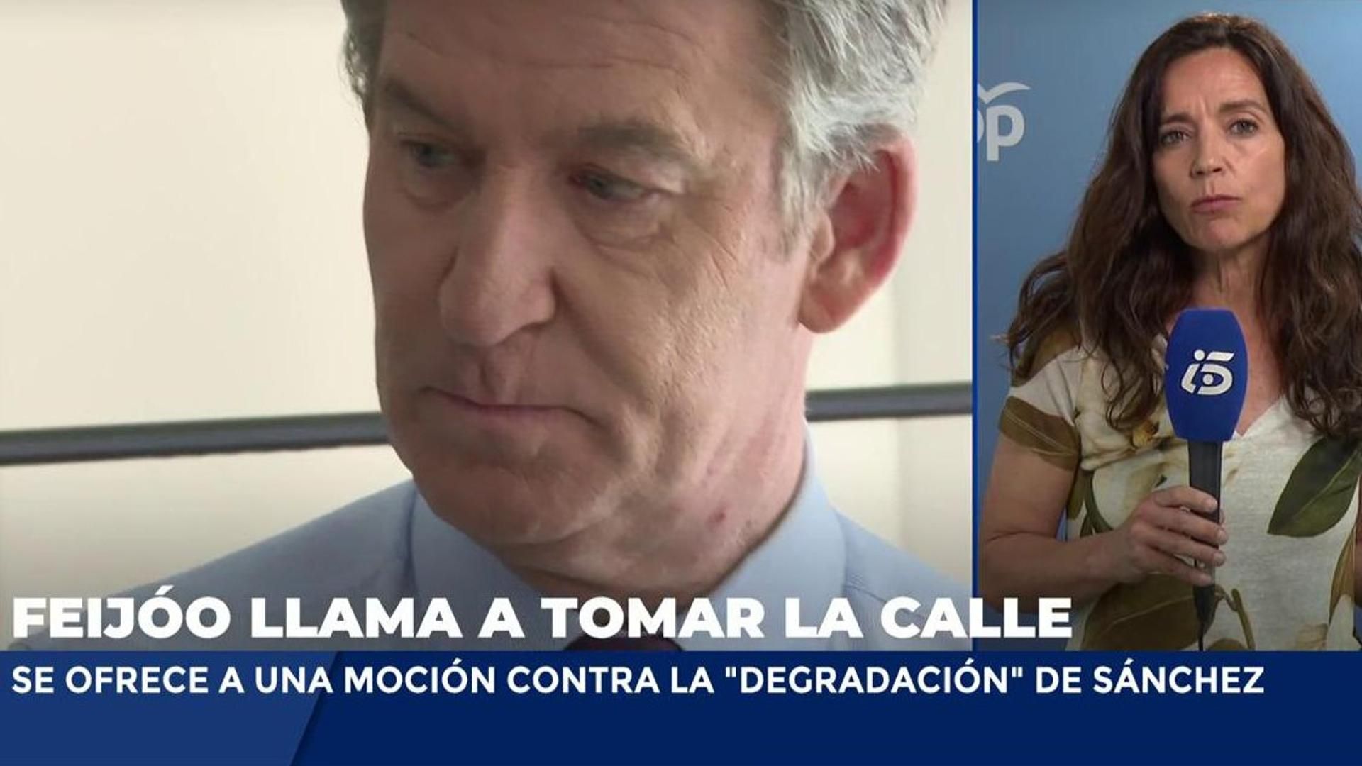 Feijóo llama a tomar la calle: se ofrece una moción contra la “degradación” de Pedro Sánchez