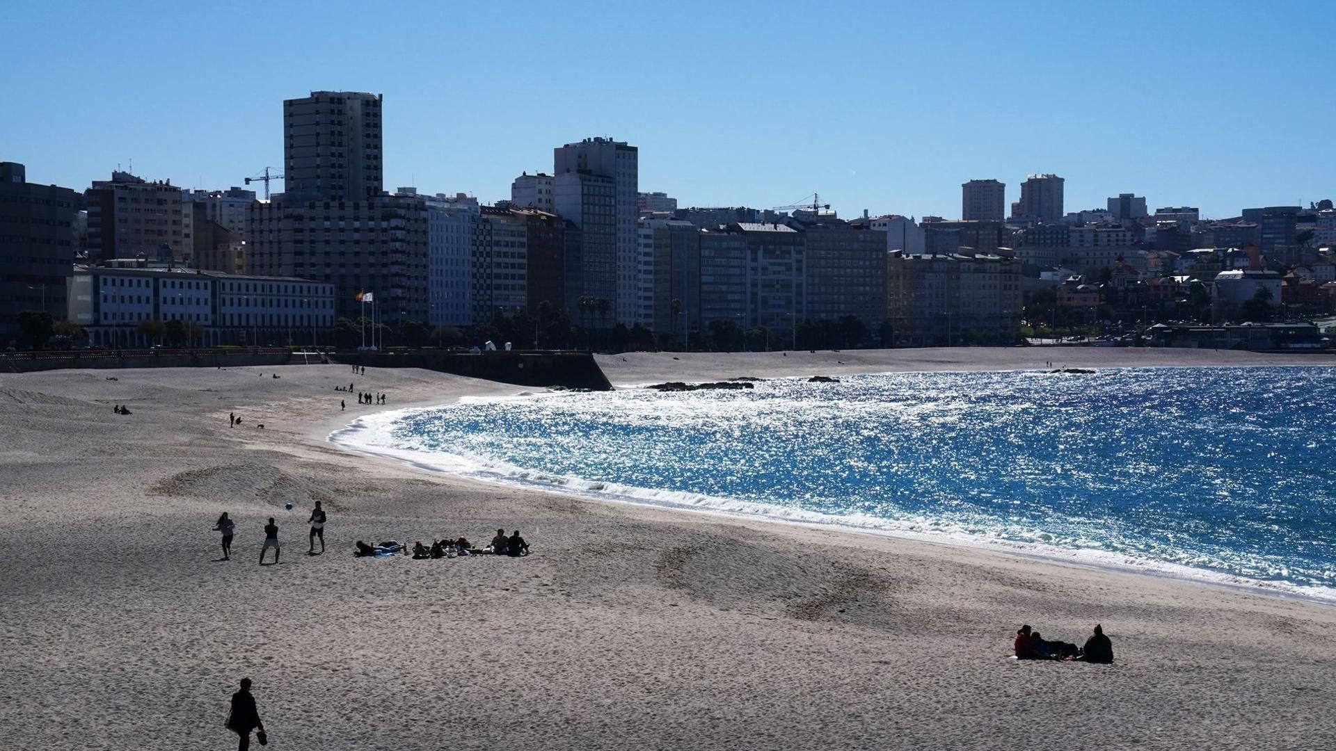 Imagen de archivo de la playa de Riazor Imagen de archivo de la playa de Riazor